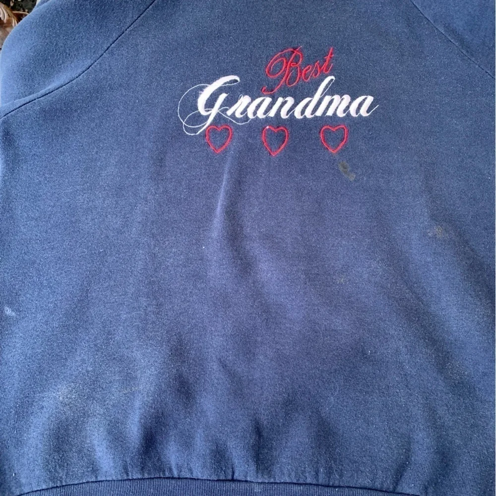 Vintage Best Grandma Embroidered Crewneck Sweatshirt Adult XL 90s Sweater Hearts - Picture 4 of 6